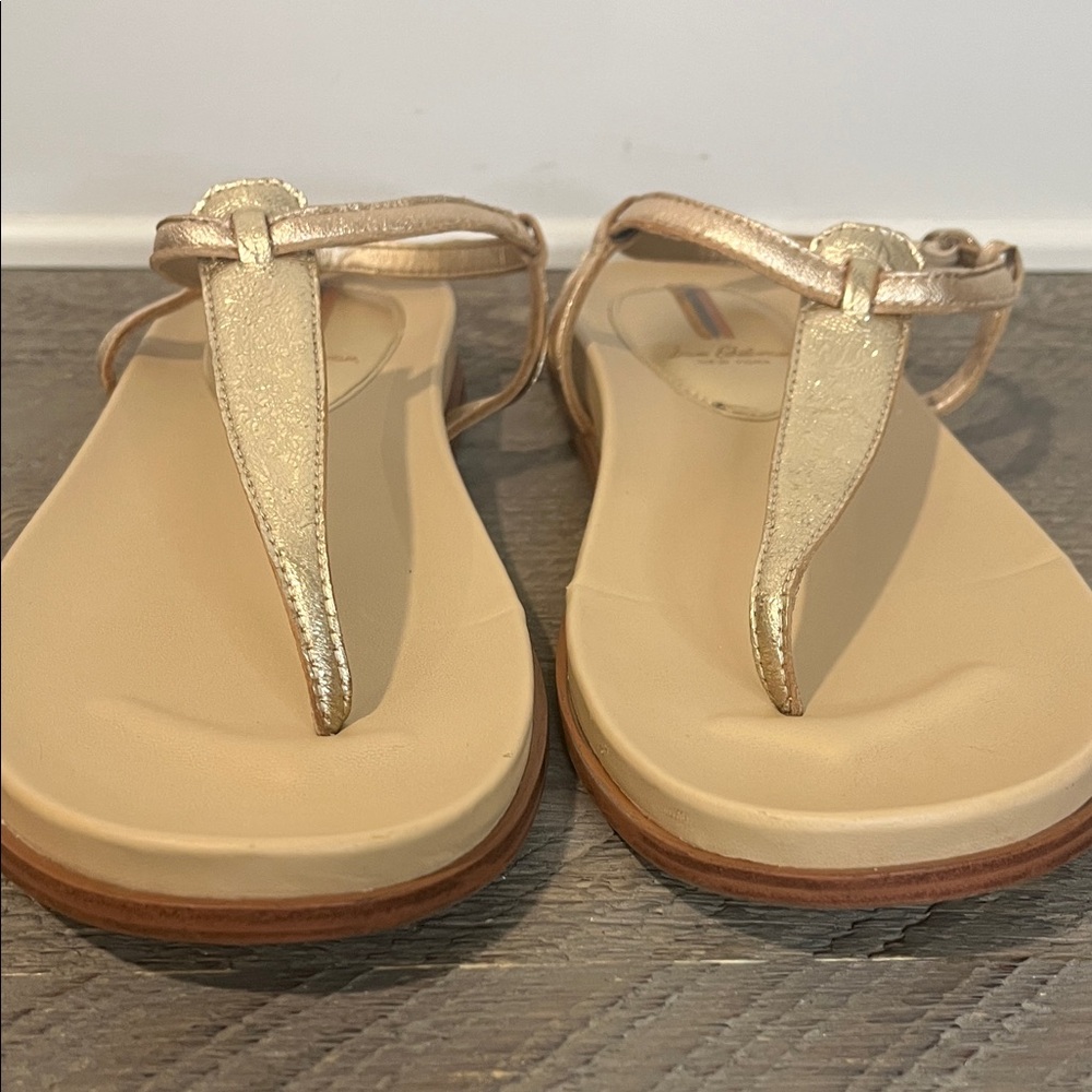 Sam Edelman Naomi Sandals in Gold Metallic Leather - Sz 7.5 - Picture 6 of 9